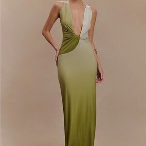 Meshki Olive Backless Dress